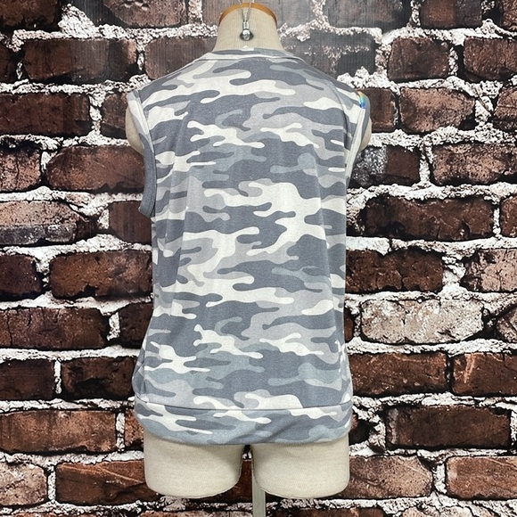 PJ Salvage Pajama Tank Womens Medium Moon Grey NWT Camo Cool Sleeveless Top - Picture 10 of 14